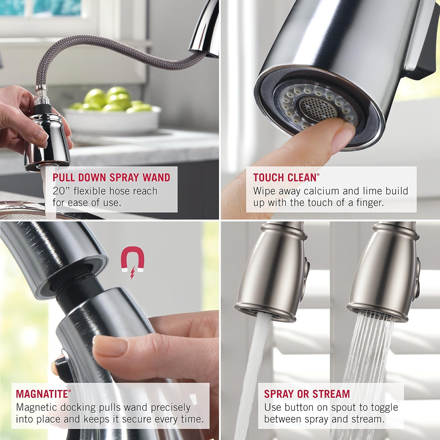 DELTA FAUCET Delta Faucet 978-DST Leland Pull Down Kitchen Faucet Chrome 1.8 GPM Water Flow