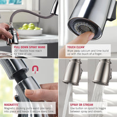 DELTA FAUCET Delta Faucet 978-DST Leland Pull Down Kitchen Faucet Chrome 1.8 GPM Water Flow