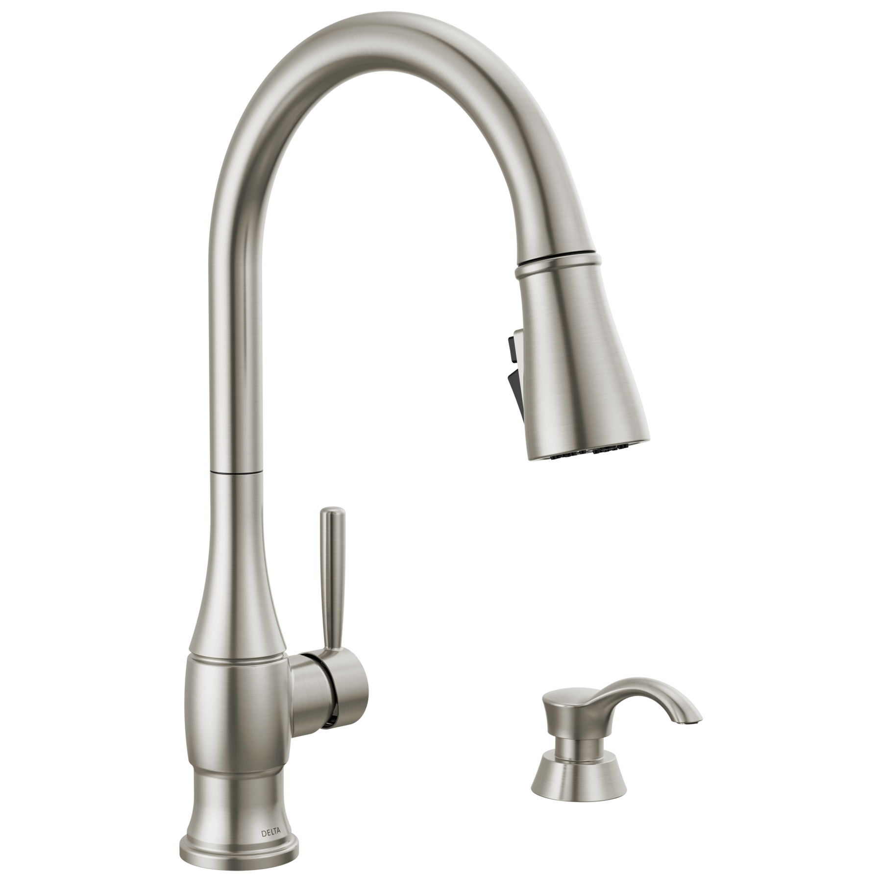 DELTA FAUCET Delta Faucet 19831Z-SPSD-DST Hazelwood Single Handle Pull-Down Kitchen Faucet with Soap Dispenser and ShieldSpray Technology