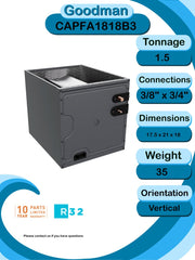GOODMAN Goodman CAPFA1818B3 1.5 Ton R-32 Upflow/Downflow Cased A Coil