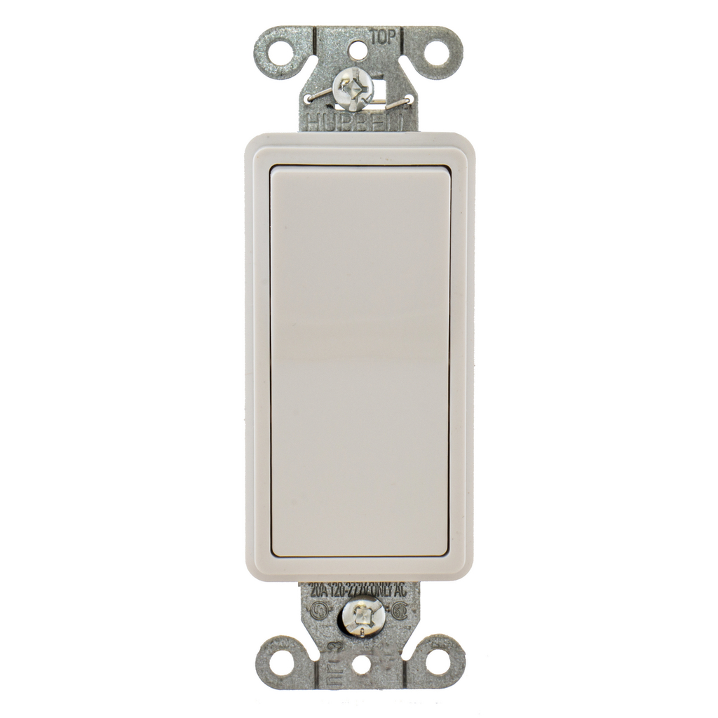 HUBBELL WIRING Hubbell Wiring Device-Kellems DS120W 20 Amp 120/277 VAC 1-Pole White Rocker Switch