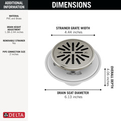 DELTA FAUCET Delta DT061411-SS Other: 4 Tile-In Round Shower Drain
