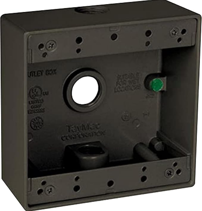 HUBBELL Hubbell Electric DB350Z Taymac Weatherproof Outlet Box 32 cu-in 2 Gangs 3 Outlets