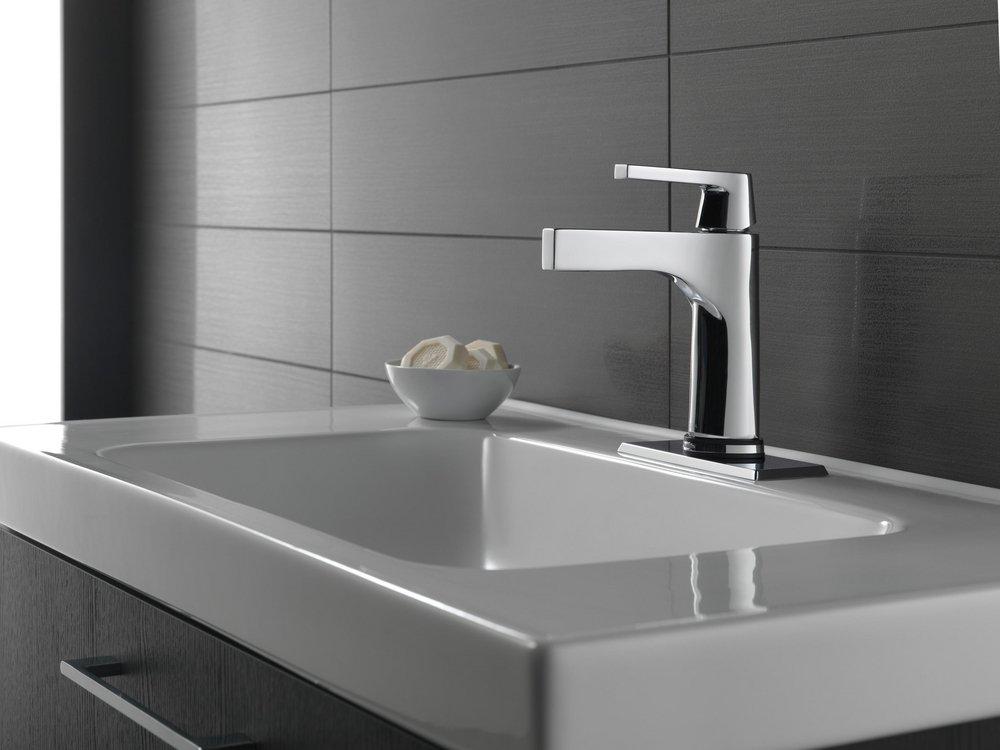 DELTA FAUCET Delta Faucet 574T-SS-DST Zura Single Handle Monoblock Bathroom Sink Faucet in Stainless