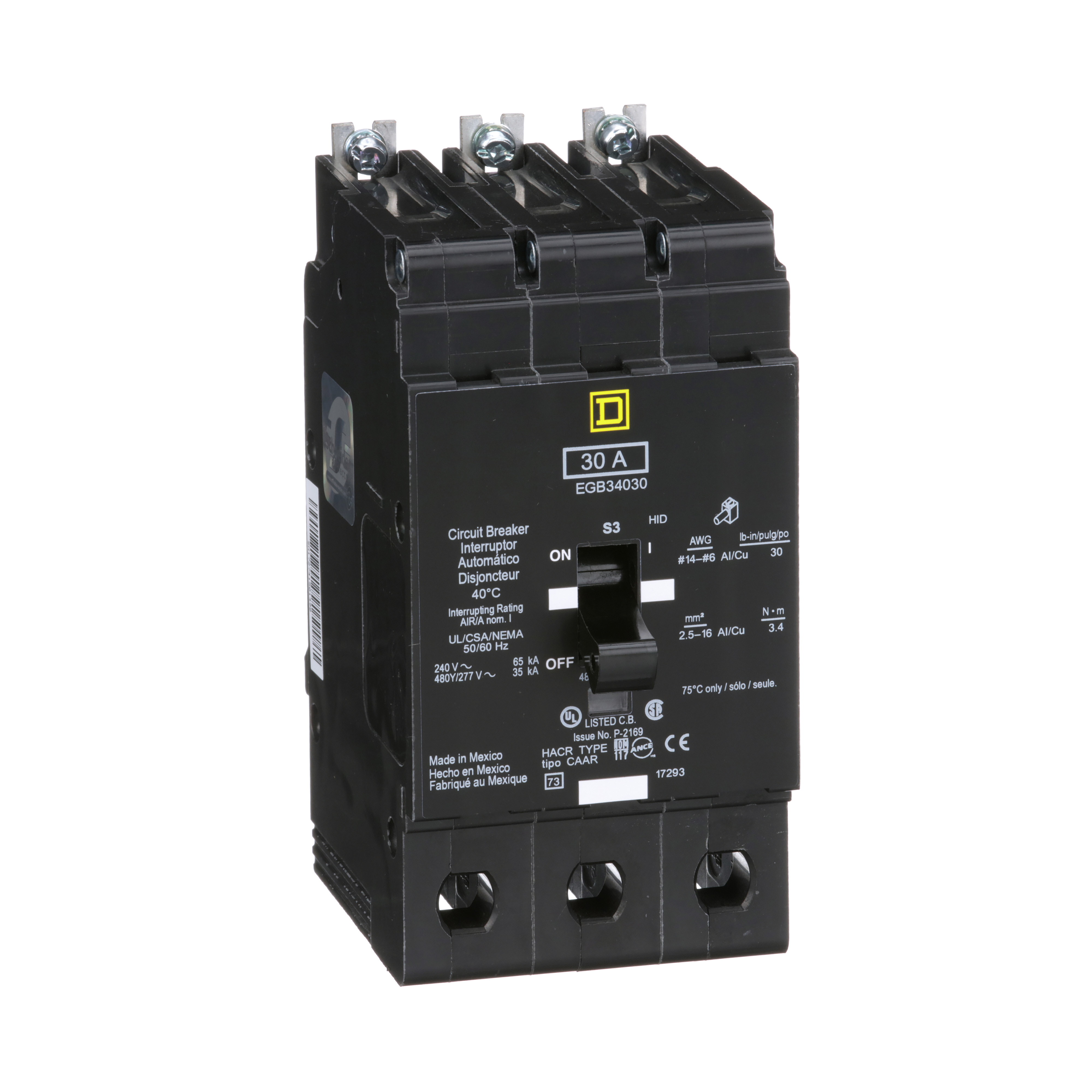 SCHNEIDER ELECTRIC Square D EGB34030 Miniature Circuit Breaker 30 Amp