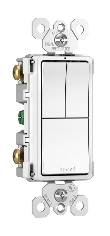 LEGRAND Legrand-Pass & Seymour RCD113W Combination Switch 15 Amp 120 Volt
