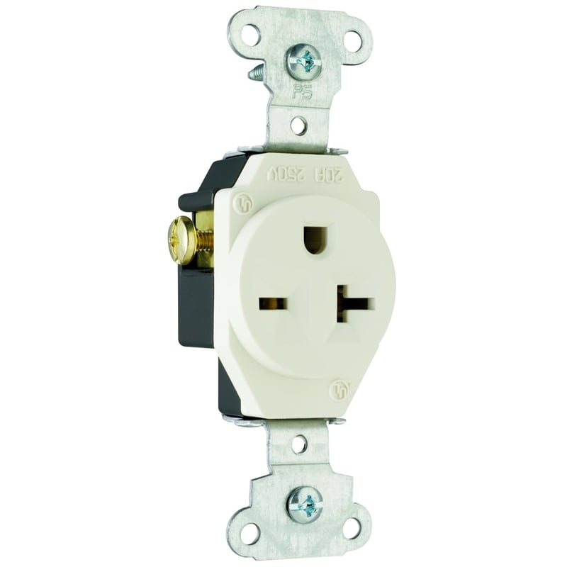 LEGRAND Legrand 5851LA 20 Amp 250 Volt Single Receptacle Light Almond