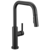DELTA FAUCET Delta Faucet 19868lf-bl Nicoli Single Handle Squared Pull-down Kitchen Faucet 1.8 Gpm Matte Black
