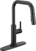 DELTA FAUCET Delta Faucet 19868lf-bl Nicoli Single Handle Squared Pull-down Kitchen Faucet 1.8 Gpm Matte Black