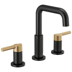 DELTA FAUCET Delta 35849LF-GZ Nicoli Lavatory Faucet Widespread 6-16 Inch Spread 2 Lever ADA WaterSense 1.2 Gallons per Minute 8-3/16 Inch