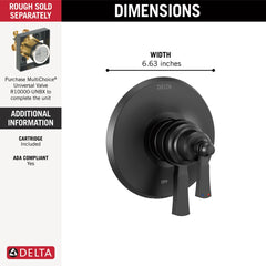 DELTA FAUCET Delta T17056-BL Dorval Monitor 17 Series Valve Trim Only