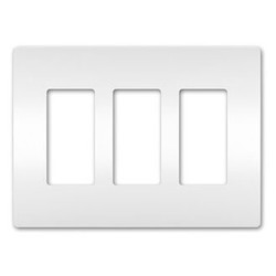 LEGRAND Pass & Seymour RWP263W Screwless Wallplate, 3 Gangs, 6.77 Width x 4.94 Height, White