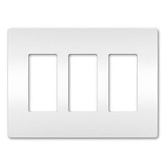 LEGRAND Pass & Seymour RWP263W Screwless Wallplate, 3 Gangs, 6.77 Width x 4.94 Height, White