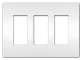 LEGRAND Pass & Seymour RWP263W Screwless Wallplate, 3 Gangs, 6.77 Width x 4.94 Height, White
