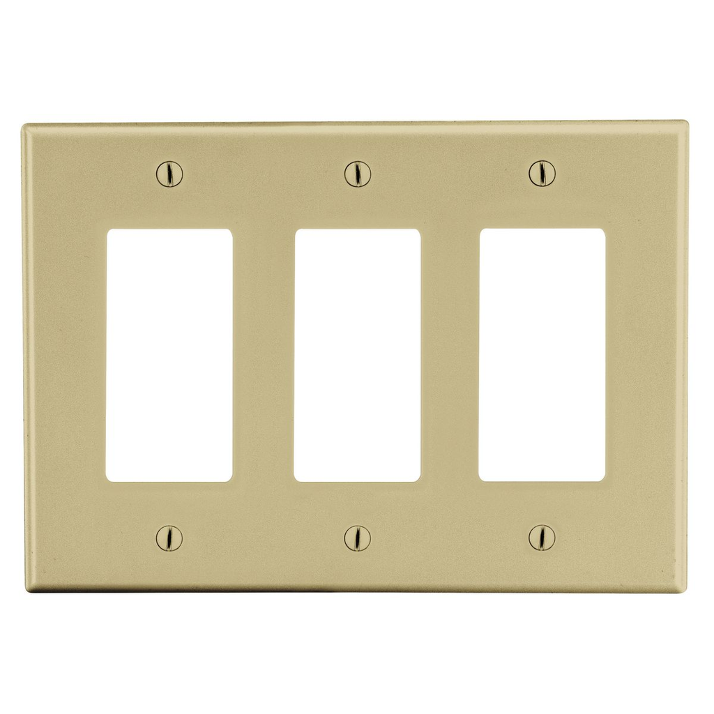 HUBBELL Hubbell Wiring Device-Kellems P263I Wallplate, 3-G, 3) DEC,