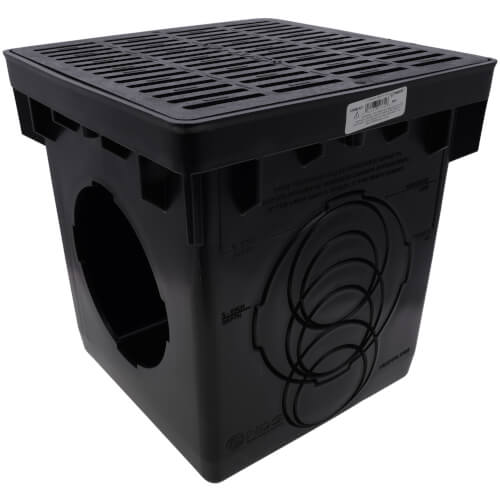 NDS NDS 1200BLKIT - 12-Inch Catch Basin with Grate, Black