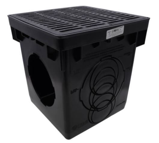 NDS NDS 1200BLKIT - 12-Inch Catch Basin with Grate, Black