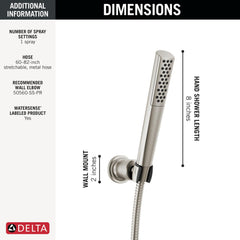 DELTA FAUCET DEL 55808-SS-PR Premium Single-Setting Adjustable Wall Mount Hand Shower