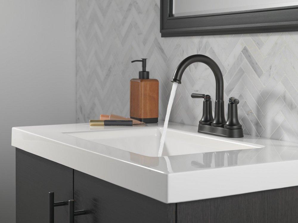 DELTA FAUCET Delta Faucet 2535-BLMPU-DST Two Handle Centerset Bathroom Sink Faucet
