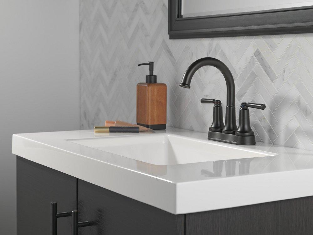 DELTA FAUCET Delta Faucet 2535-BLMPU-DST Two Handle Centerset Bathroom Sink Faucet