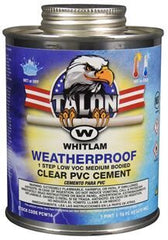 JC WHITLAM Whitlam PCW16 WeatherProof One Step Low VOC Medium-Bodied PVC Cement Dauber Top Clear 16 OZ
