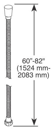 DELTA FAUCET Delta Faucet U495D-BL60-PK Hand Shower Hose Power 60 to 82 Replacement MPN