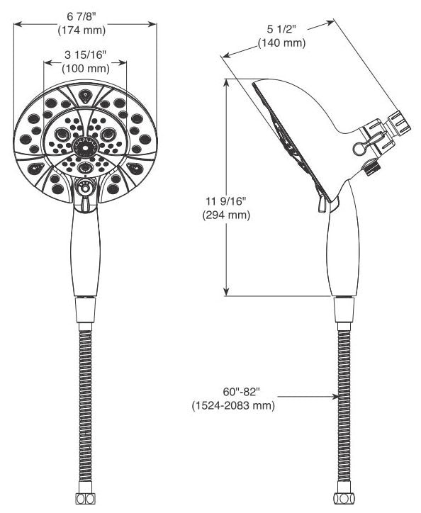 DELTA FAUCET Delta Faucet 58480-CZ-PK H2Okinetic 5-Setting Two-in-One Shower