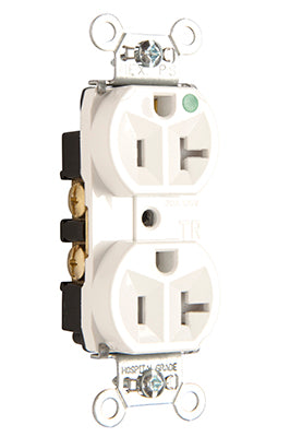 LEGRAND Legrand TR-8300HW Pass & Seymour TR-8300HW 20 Amp 125 VAC 2-Pole 3-Wire NEMA 5-20R White Nylon Tamper-Resistant Duplex Receptacle