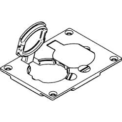 LEGRAND Wiremold 828R Brass Duplex Cover Plate for Omnibox and Modulink Series Floor Boxes