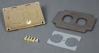 LEGRAND Wiremold 828R Brass Duplex Cover Plate for Omnibox and Modulink Series Floor Boxes