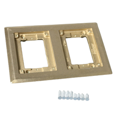 LEGRAND Legrand 827C Wiremold 2-Gang Brass Floor Box Carpet Flange 5-3/4 x 8-7/8