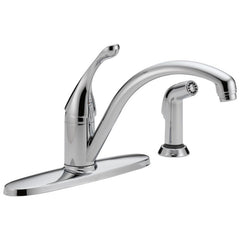 DELTA FAUCET Delta 440-DST Collins 1.8 GPM 4 Hole Deck Mount Kitchen Faucet with Side Spray