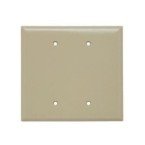 LEGRAND Pass & Seymour SPO23-I Jumbo Standard Sized Blank Wallplate, 2 Gangs, Ivory