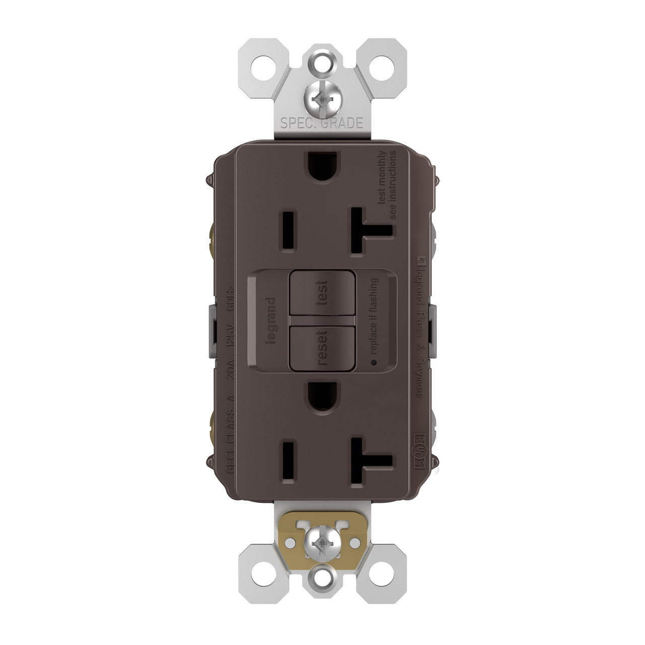 LEGRAND Legrand Pass & Seymour 2097-I Radiant 20A Duplex Self-Test GFCI Receptacle