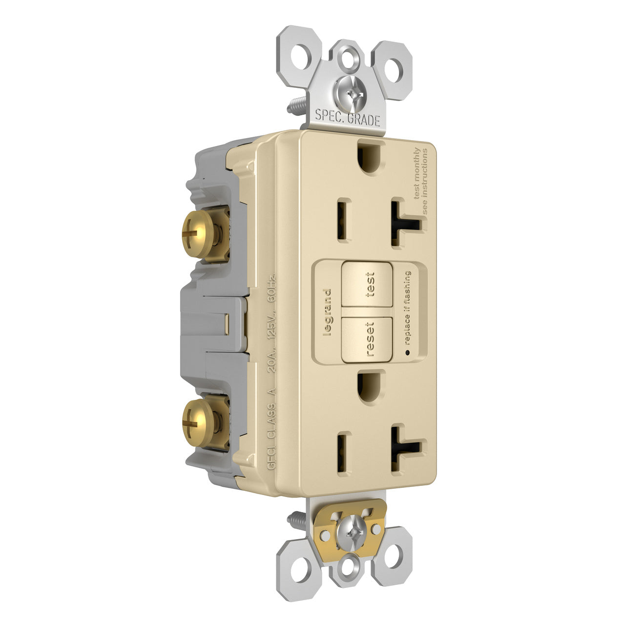 LEGRAND Legrand Pass & Seymour 2097-I Radiant 20A Duplex Self-Test GFCI Receptacle