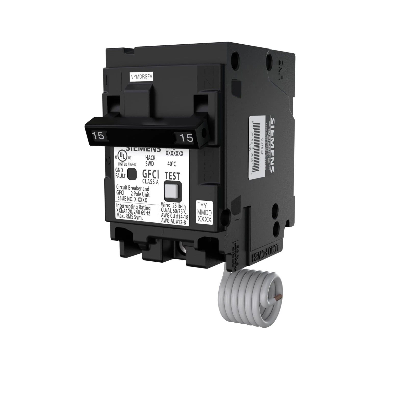 SIEMENS Siemens Q215GF 15 Amp 2-Pole GFCI Circuit Breaker