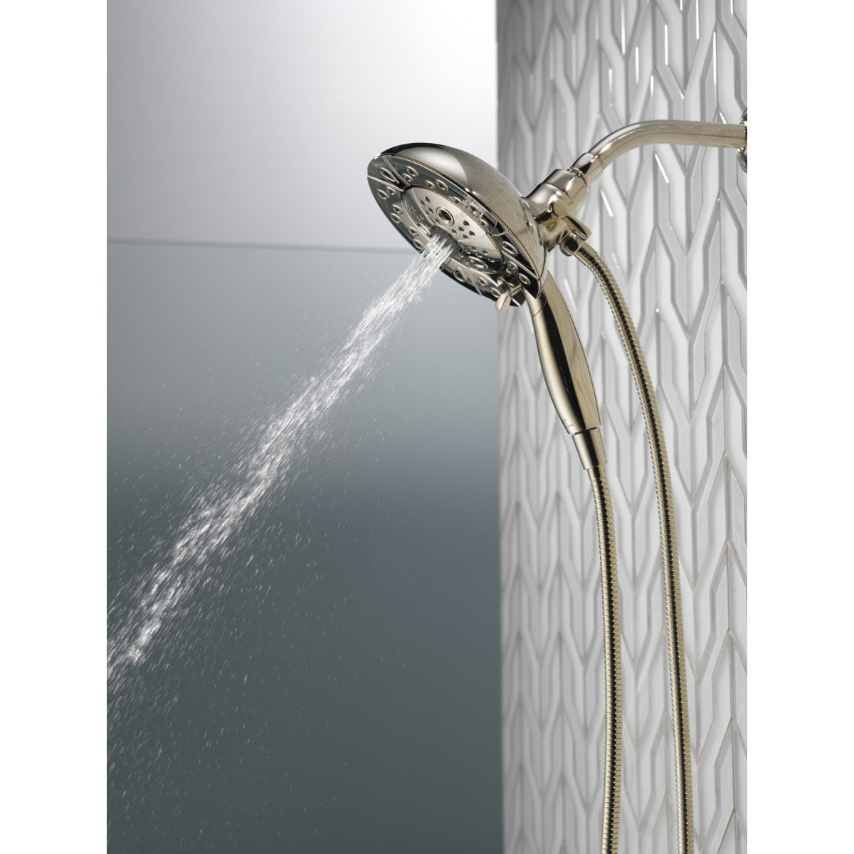 DELTA FAUCET Delta 58480-PN-PR25-PK Universal Showering Components: H2Okinetic In2ition 5-Setting Two-In-One Shower