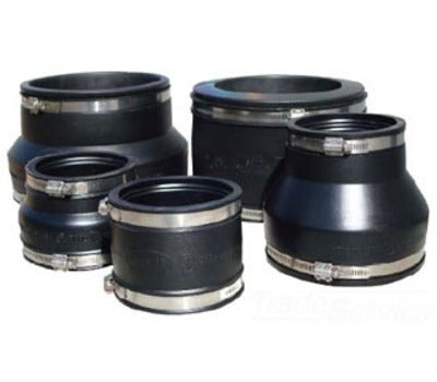 MISSION RUBBER Mission Rubber Co Inc MR0244 Flex-Seal 4 in. Clay x Cast Iron/Plastic Unshielded Sewer Coupling