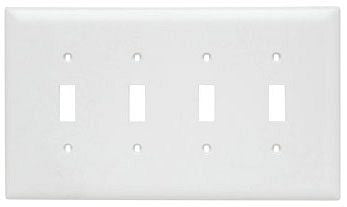 LEGRAND Pass & Seymour TPJ4W Wall Plate 4-Gang Toggle Switch Jumbo