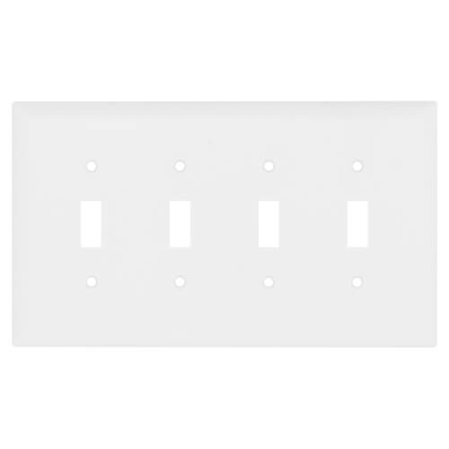 LEGRAND Pass & Seymour TPJ4W Wall Plate 4-Gang Toggle Switch Jumbo