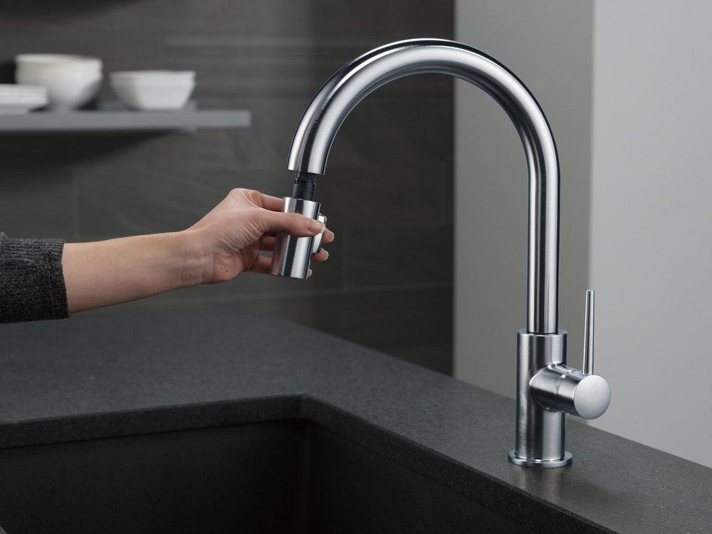 DELTA FAUCET Delta Faucet 9159-ARLS-DST Trinsic Single Handle Pull Down Kitchen Faucet