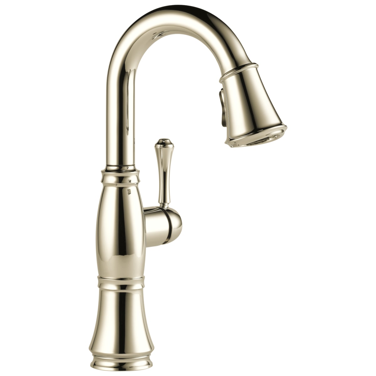 DELTA FAUCET Delta 9997-PN-PR-DST Cassidy Single Handle Pulldown Bar/Prep Faucet