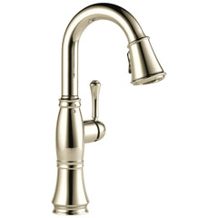 DELTA FAUCET Delta 9997-PN-PR-DST Cassidy Single Handle Pulldown Bar/Prep Faucet