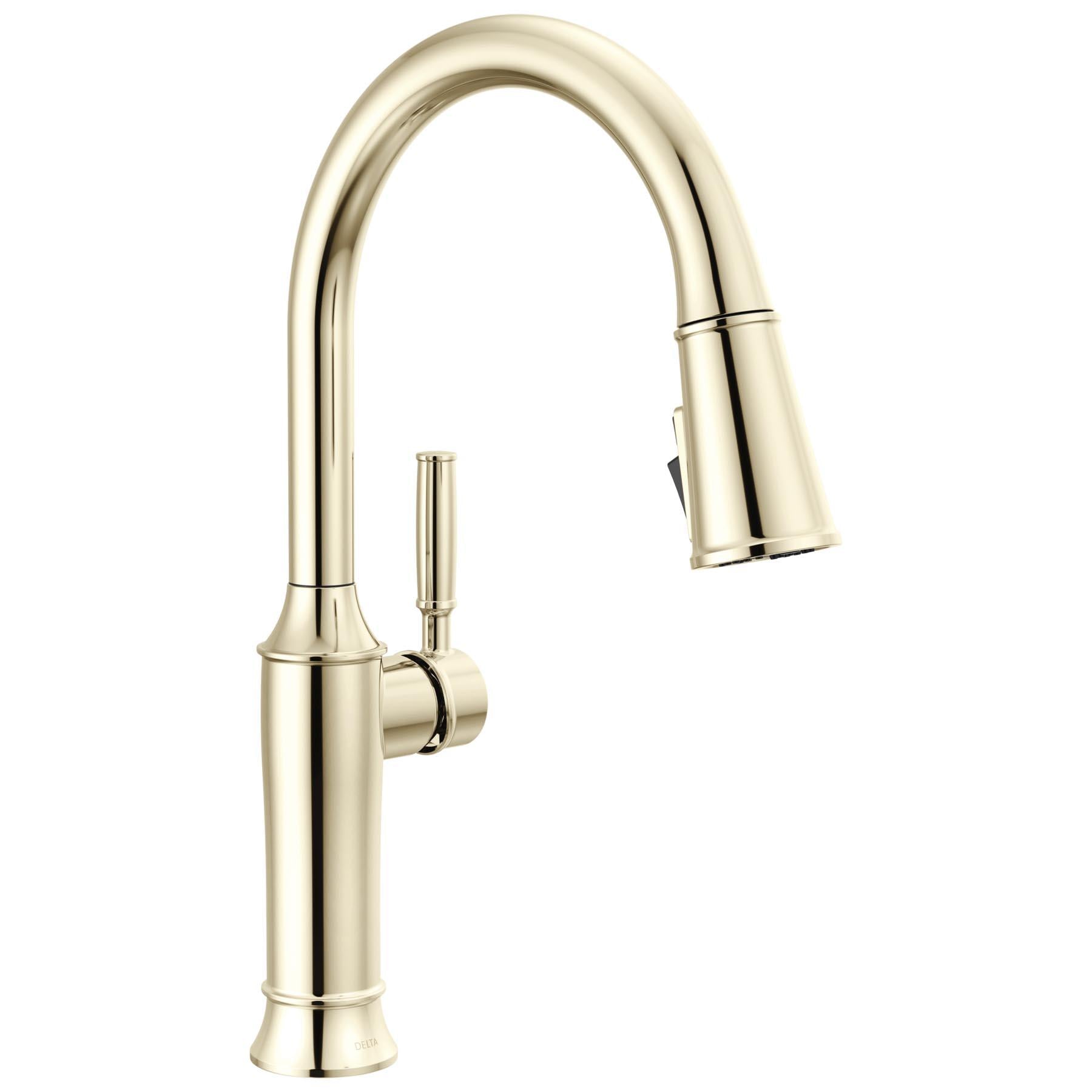 DELTA FAUCET Delta 9184-PN-PR-DST Renaldi Single Handle Pull-Down Kitchen Faucet