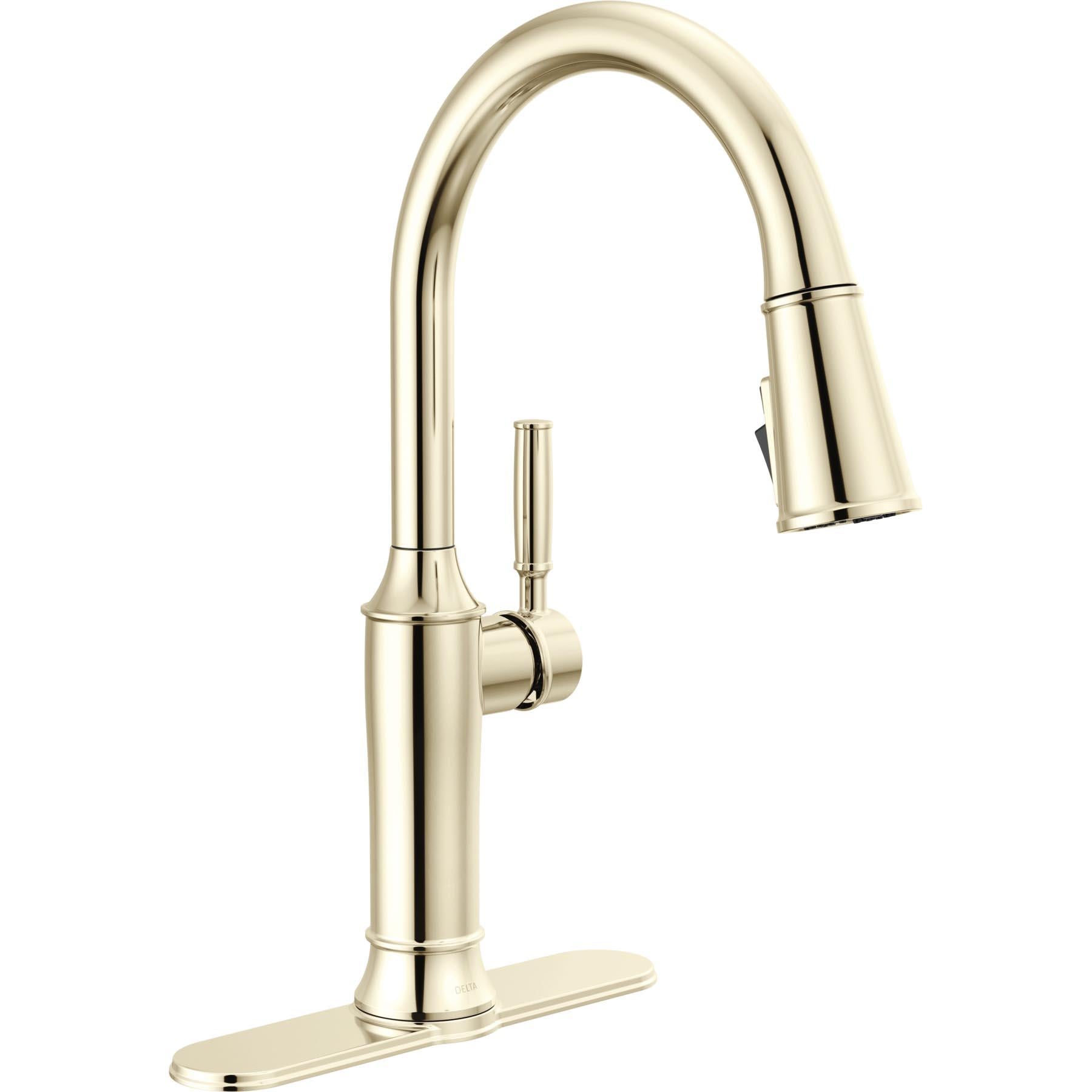 DELTA FAUCET Delta 9184-PN-PR-DST Renaldi Single Handle Pull-Down Kitchen Faucet