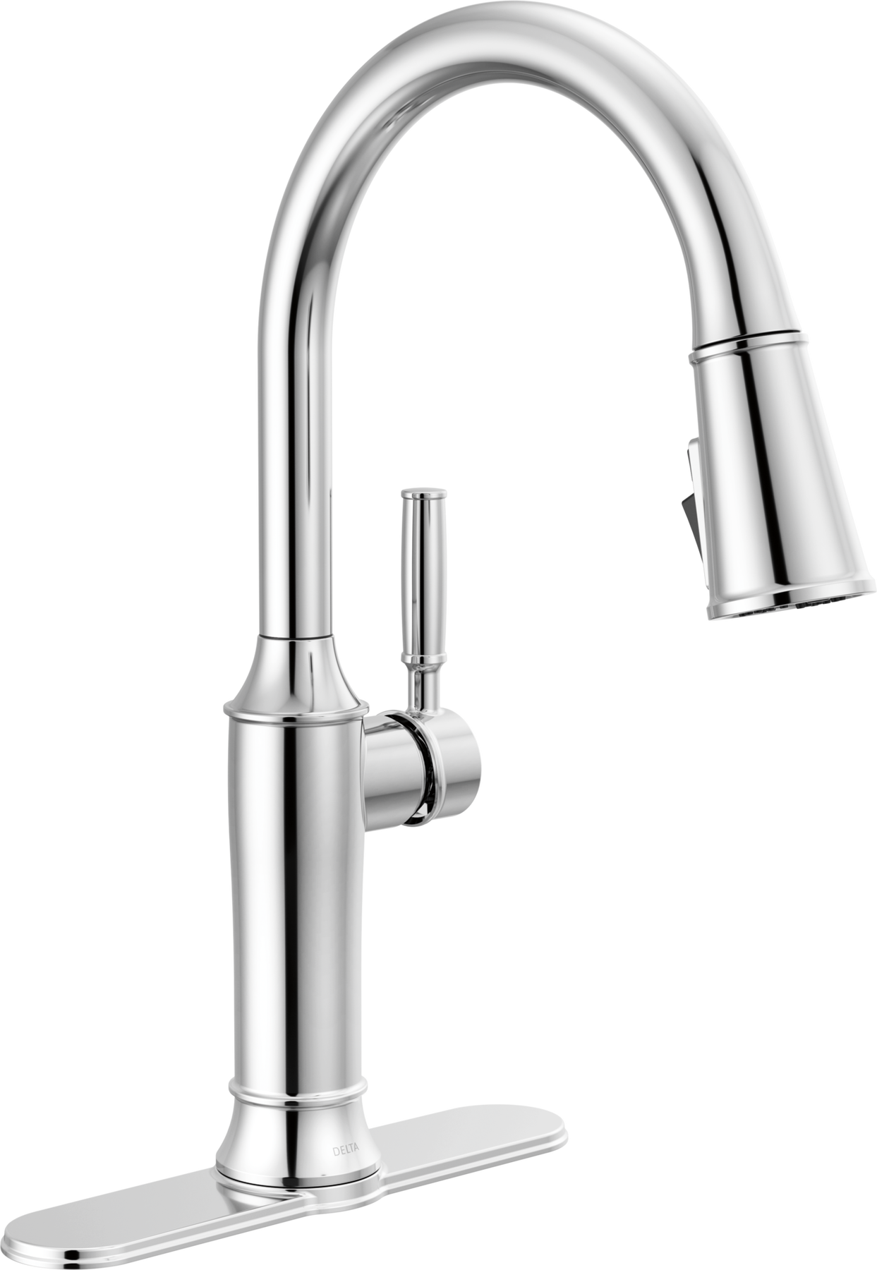 DELTA FAUCET Delta 9184-PN-PR-DST Renaldi Single Handle Pull-Down Kitchen Faucet