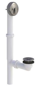 WATCO Watco 500-TQ-PVC-BN 500-TL Series 16 in. Plastic Trip Lever Drain in Brushed Nickel