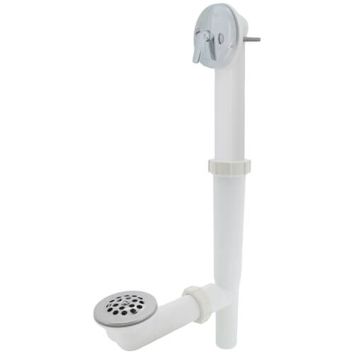 WATCO Watco 500-TQ-PVC-BN 500-TL Series 16 in. Plastic Trip Lever Drain in Brushed Nickel