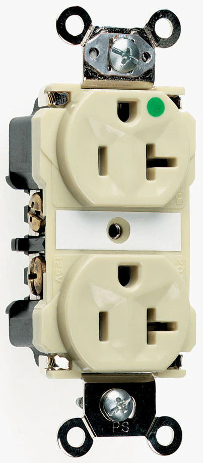 LEGRAND Pass & Seymour 8300I Extra Heavy-Duty Hospital Grade Duplex Receptacle 20Amp 125Volt Ivory