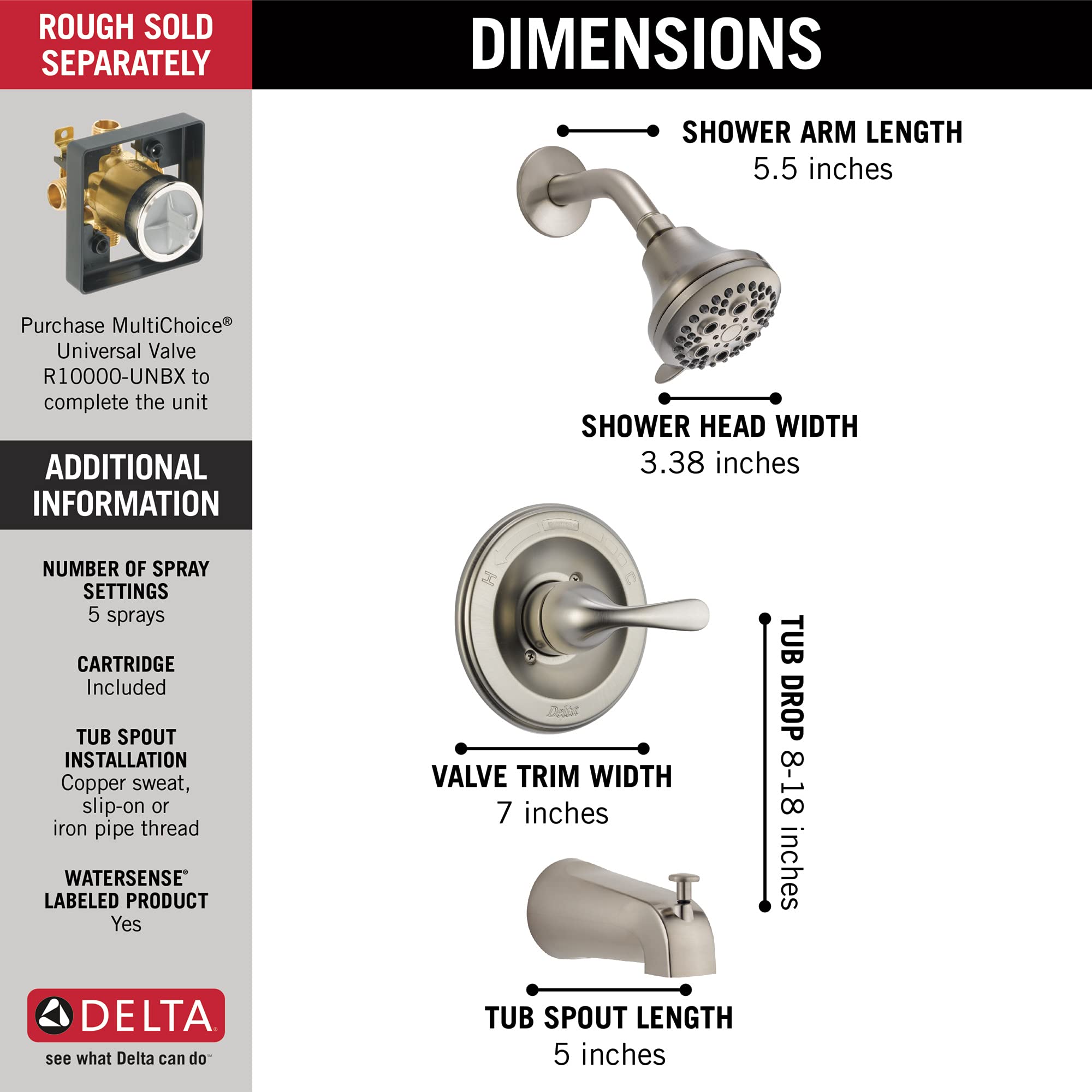 DELTA FAUCET Delta Faucet T13420-SS T/S Trim for Monitor 13 Series